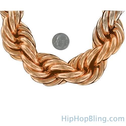 Rose Gold Dookie Rope Chain 30MM 30" HipHopBling