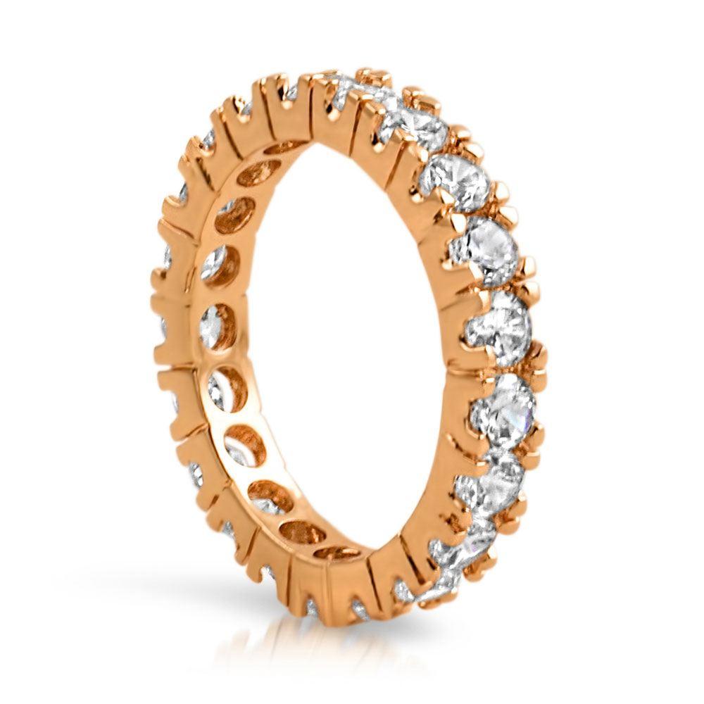 Rose Gold Eternity Band 360 3MM CZ Bling Bling Ring 6 HipHopBling