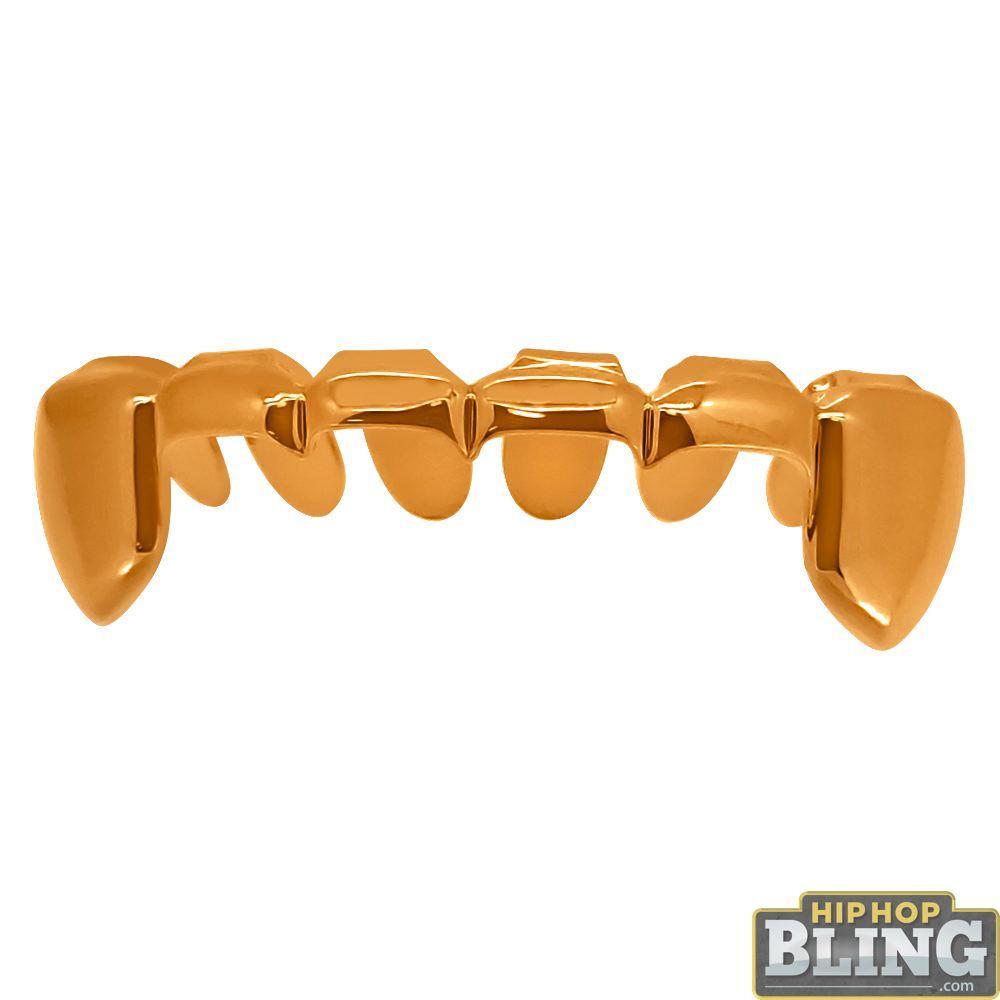 Rose Gold Grillz Half Open Bottom Teeth HipHopBling