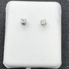 Round Cut Stud Diamond Earrings .15cttw 14K White Gold HipHopBling