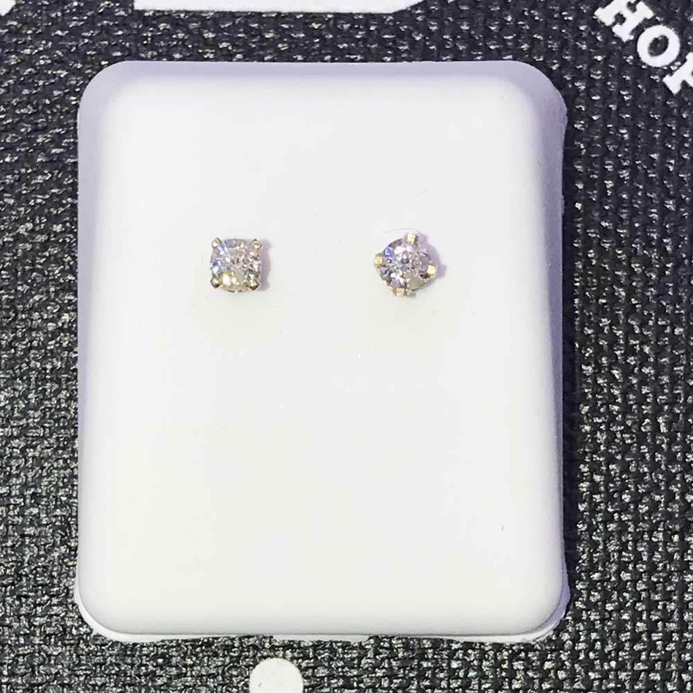 Round Cut Stud Diamond Earrings .20cttw 14K Yellow Gold HipHopBling