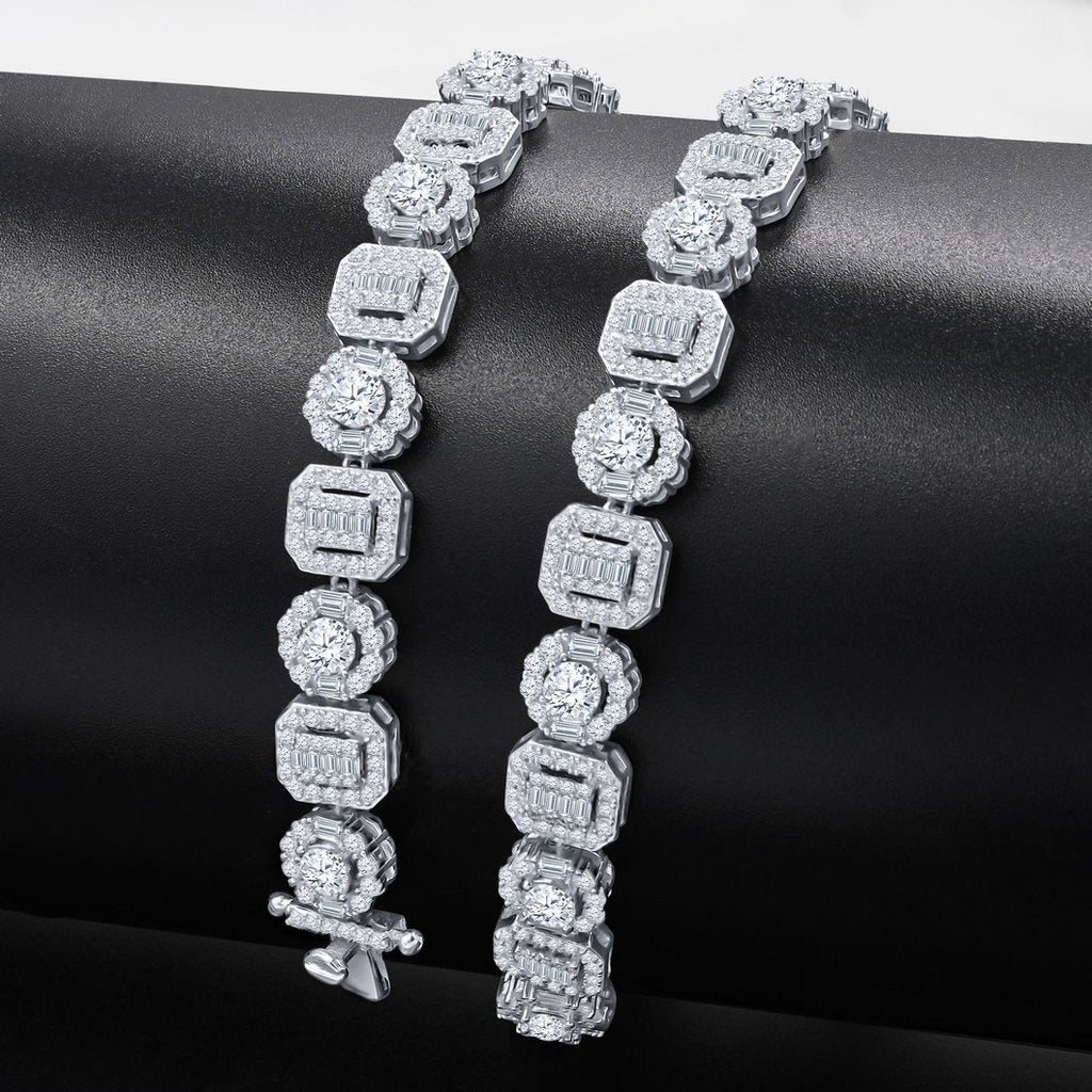 Round & Square Chunky CZ Iced out Chain .925 Sterling Silver HipHopBling