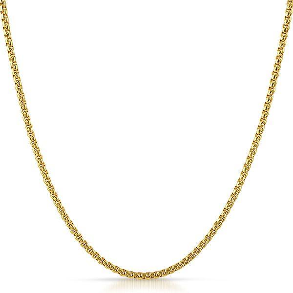 Rounded Box Gold Stainless Steel Chain HipHopBling