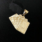 Royal Flush Medium DC 10K Yellow Gold Pendant HipHopBling