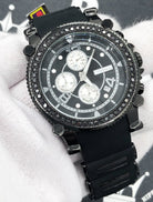 Rubber Strap 2.25 Carat Black Diamond Hip Hop Watch JoJino HipHopBling