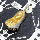 Sacred Heart of Mary CZ Hip Hop Bling Bling Pendant Yellow Gold HipHopBling