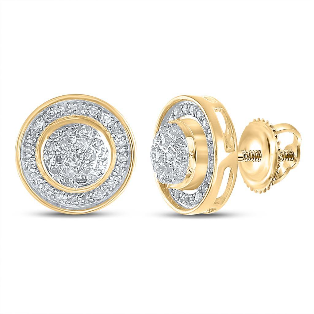 Saturn .25cttw Diamond Earrings Gold .925 Sterling Silver HipHopBling