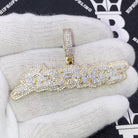 Self Made Brush VVS CZ Hip Hop Bling Iced Out Pendant Yellow Gold HipHopBling
