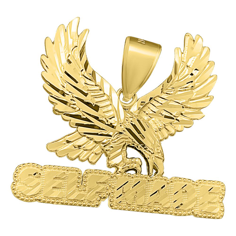SELF MADE Eagle DC 10K Yellow Gold Pendant HipHopBling