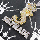 Self Made S Crown CZ Hip Hop Iced Out Pendant White Gold HipHopBling