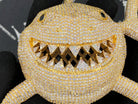 Shark Face XL 3D Iced Out Bling Bling Pendant Yellow Gold HipHopBling