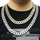 Sharp 19MM Cuban Iced Out Chain White Gold 20" HipHopBling