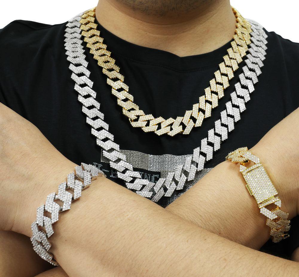 Sharp 19MM Cuban Iced Out Chain White Gold 20" HipHopBling