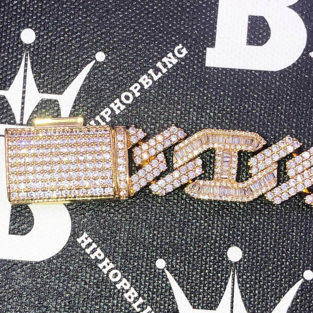 Sharp Baguette Mariner Figaro Iced Out Hip Hop Bracelet HipHopBling
