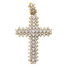 Sharp Cross Iced Out Bling Bling Pendant Yellow Gold HipHopBling