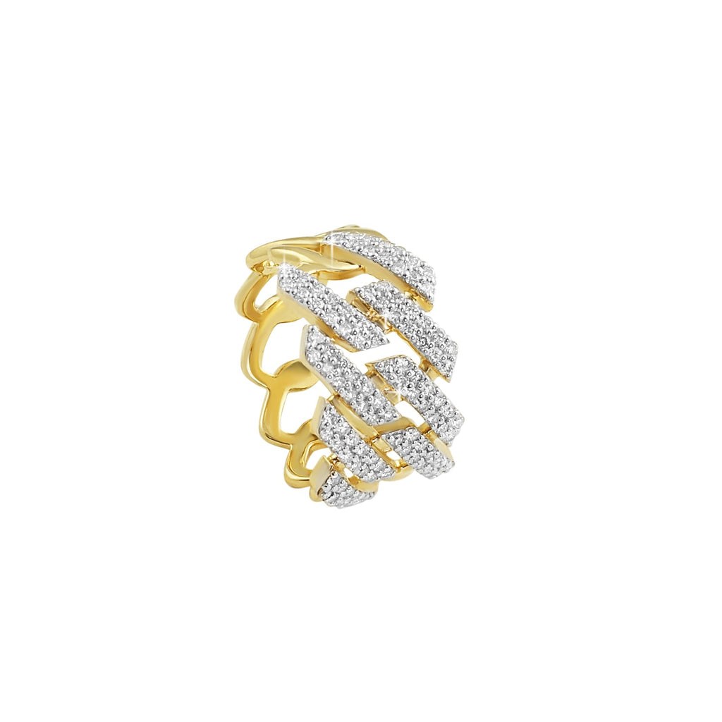 Sharp Cuban 1.12cttw Diamond Ring 10K Yellow Gold HipHopBling