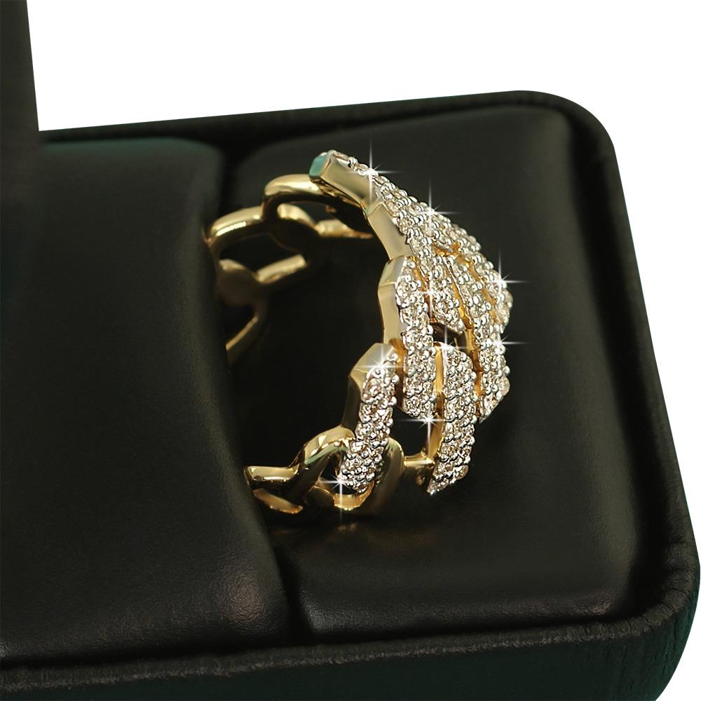 Sharp Cuban 1.12cttw Diamond Ring 10K Yellow Gold HipHopBling