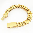 Sharp Cuban 14MM Bling Bling Bracelet White Gold 7" HipHopBling