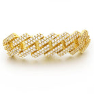 Sharp Cuban Bling Bling 2 Finger Ring Yellow Gold One Size HipHopBling