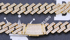 Sharp Cuban Bling Bling Chain 14MM White / Yellow Gold Yellow Gold 30" HipHopBling