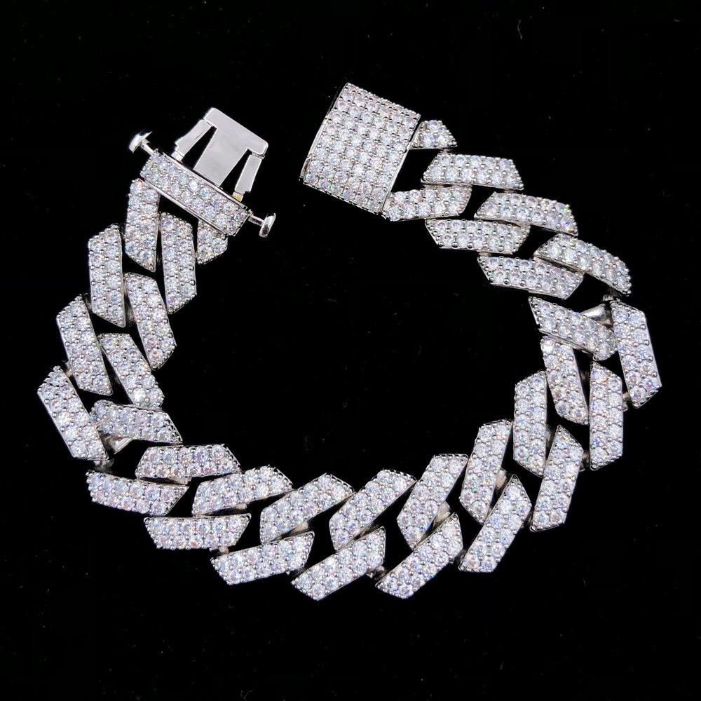 Sharp Cuban Link Hip Hop Bling Bling 20MM Bracelet White Gold 7" HipHopBling
