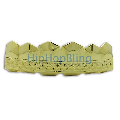 Sharp Diamond Cut Gold Teeth Hip Hop Grillz HipHopBling