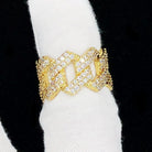 Sharp Gold Cuban Link Eternity Mens VVS Iced Out Ring 7 HipHopBling