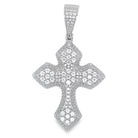 Sharp Layered Cross 2.48 Carat VVS Moissanite Pendant .925 Sterling Silver HipHopBling