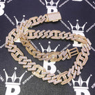 Sharp Mariner Figaro Bling Bling CZ Iced Out Chain White Gold 20" HipHopBling