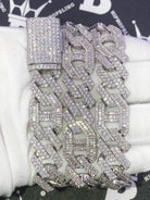 Sharp Mariner Figaro Bling Bling CZ Iced Out Chain White Gold 20" HipHopBling