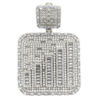 Signal Bars Baguette VVS CZ Hip Hop Iced Out Pendant White Gold HipHopBling