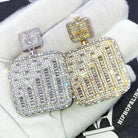 Signal Bars Baguette VVS CZ Hip Hop Iced Out Pendant Yellow Gold HipHopBling