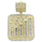 Signal Bars Baguette VVS CZ Hip Hop Iced Out Pendant Yellow Gold HipHopBling