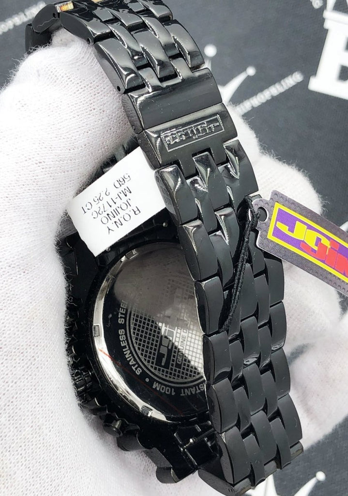 Silver Dial Classic 2.25 Carat Black Diamond Hip Hop Watch JoJino HipHopBling