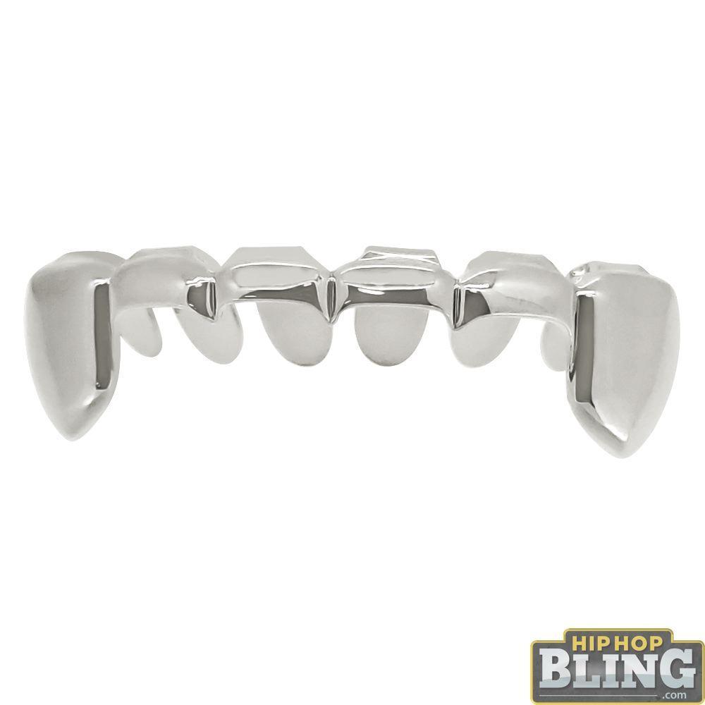 Silver Grillz Half Open Bottom Teeth HipHopBling