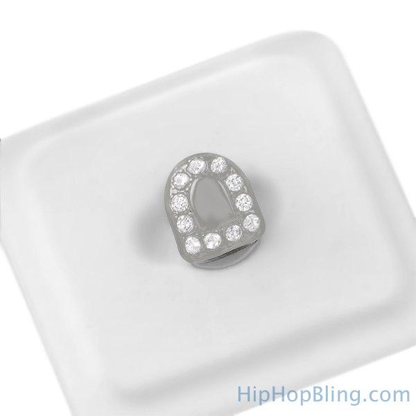 Single Tooth Cap Bling Border Grillz HipHopBling