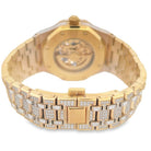 Skeleton Moissanite Steel VVS Iced Out Watch Yellow Gold HipHopBling