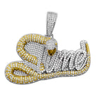 Slime Snake Bling Bling CZ Iced Out Pendant White Gold HipHopBling