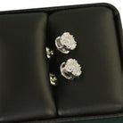 SM Circle Cluster VVS Moissanite Earrings .925 Sterling Silver Yellow Gold HipHopBling
