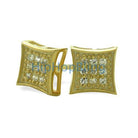 SM Kite Gold Vermeil CZ Micro Pave Earrings .925 Silver HipHopBling