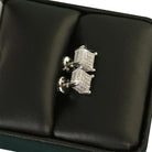 Small 3D Cube VVS Moissanite Earrings .925 Sterling Silver Yellow Gold HipHopBling