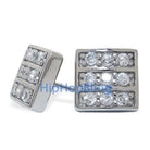 Small Ice Stripes CZ Sterling Silver Micro Pave Earrings HipHopBling