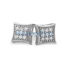 Small Puffed Kite CZ Micro Pave Iced Out Earrings .925 Silver HipHopBling