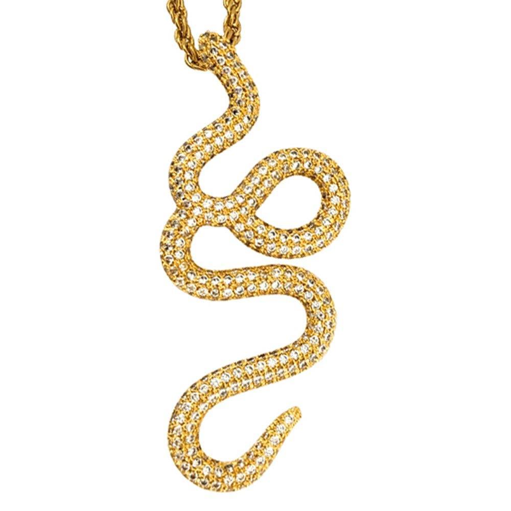 Snake CZ Bling Bling Pendant in Gold HipHopBling