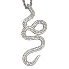 Snake CZ Bling Bling Pendant in Rhodium HipHopBling