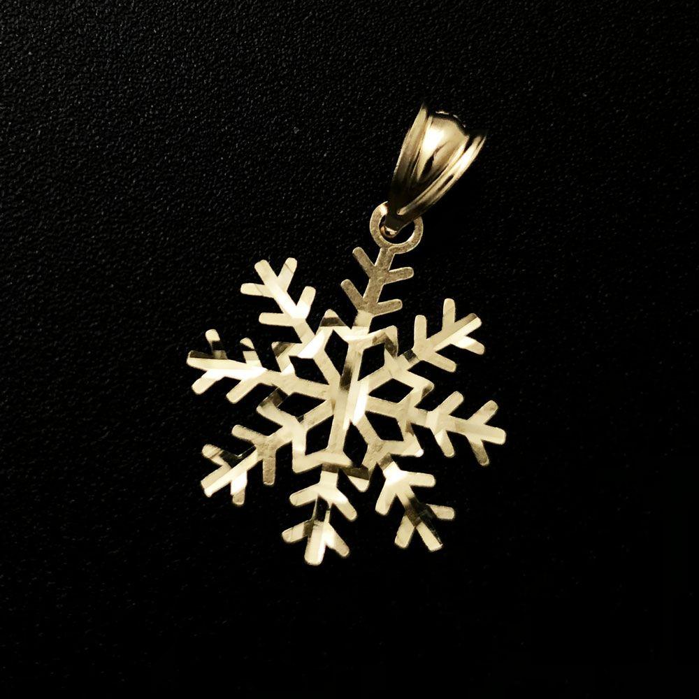 Snowflake DC 10K Yellow Gold Pendant HipHopBling