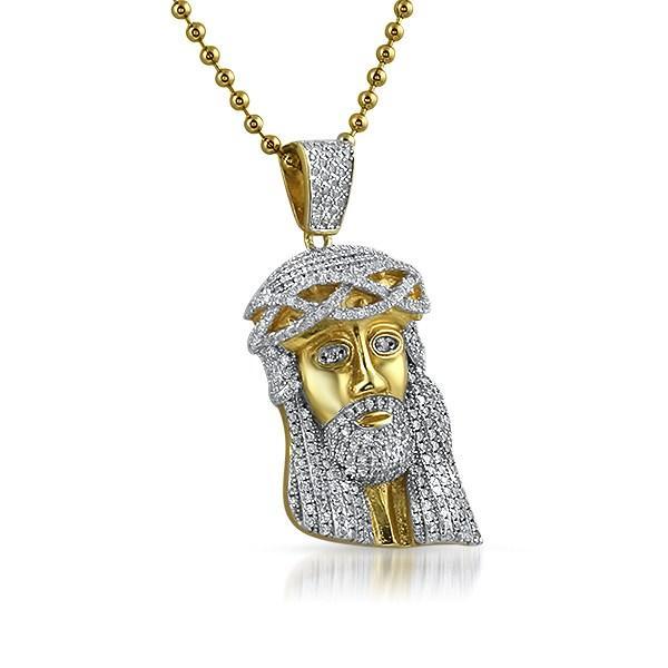 SOLID .925 Sterling Silver Micro Mini Jesus Pendant Lemonade HipHopBling