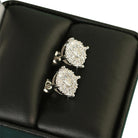 Solitaire Cluster 1.50cttw VVS Moissanite Earrings .925 Sterling Silver Yellow Gold HipHopBling