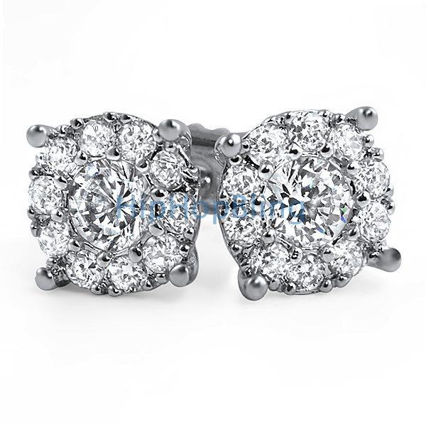 Solitaire Cluster CZ Bling Bling Earrings HipHopBling