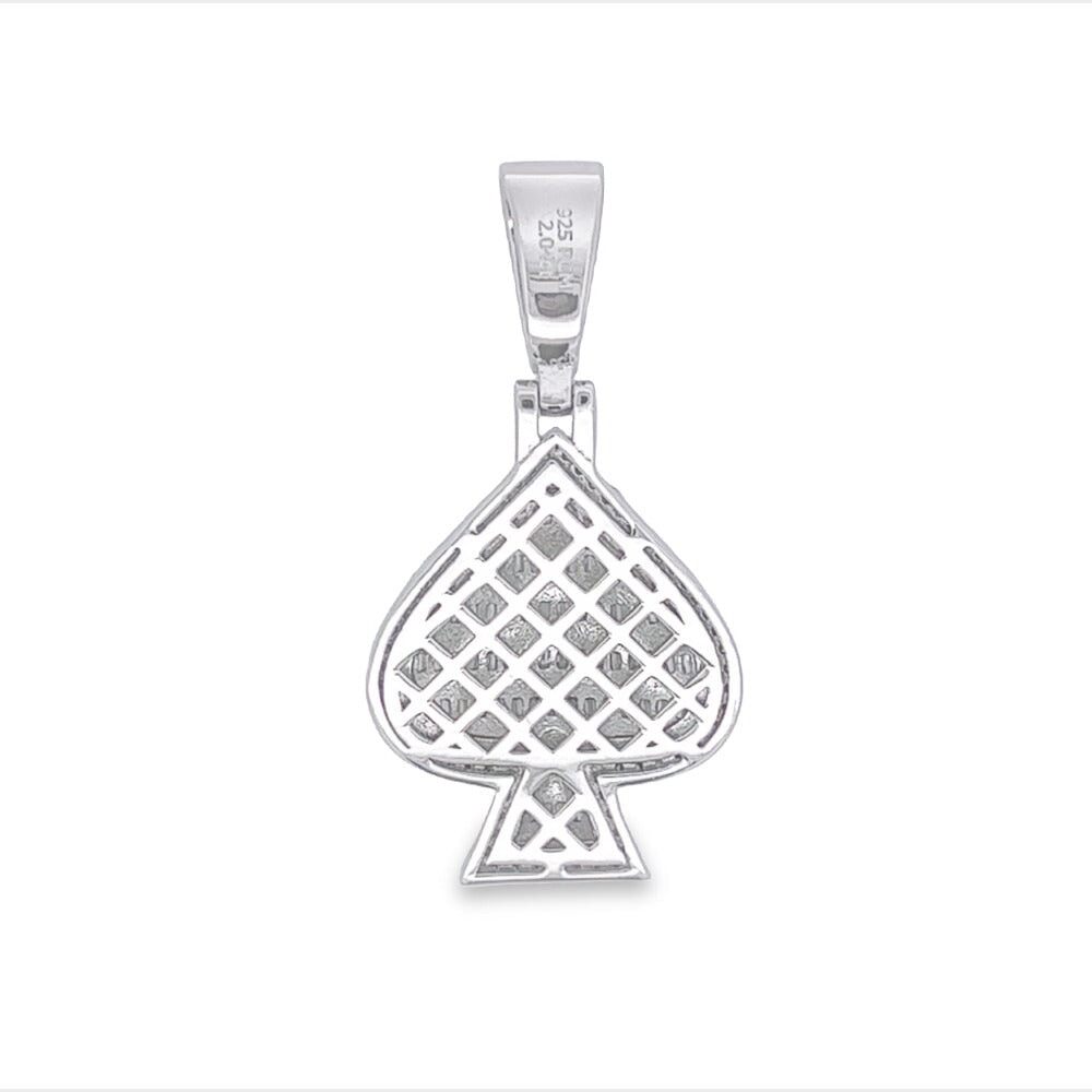 Spade Mini Baguette VVS Moissanite Pendant .925 Sterling Silver HipHopBling